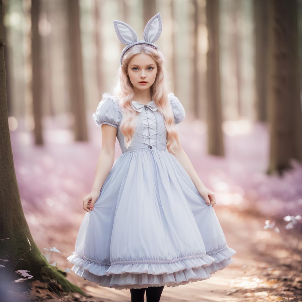 Ethereal Alice in a Pastel Wonderland