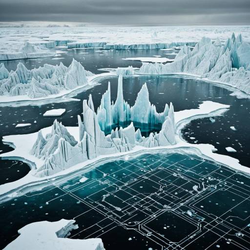 Arctic Ice Formations with Circuitry Patterns