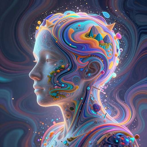 Abstract AI Fusion with Vibrant Swirls