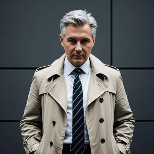 Middle-aged man in beige trench coat