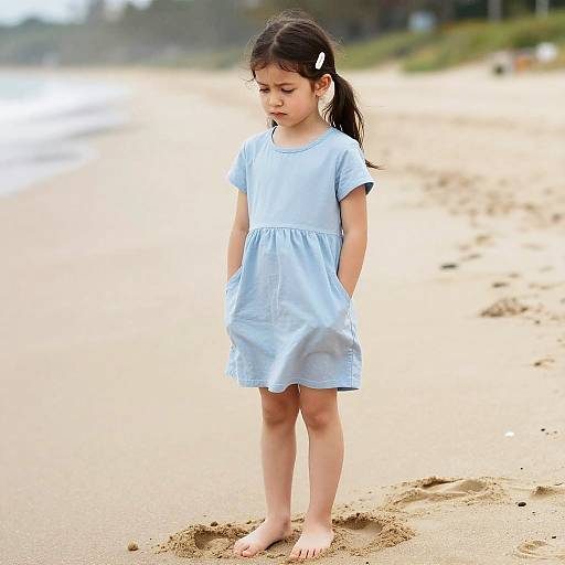 Young Girl on Sandy Beach