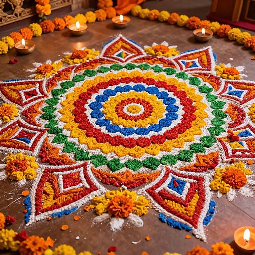 Vibrant Traditional Indian Rangoli Art