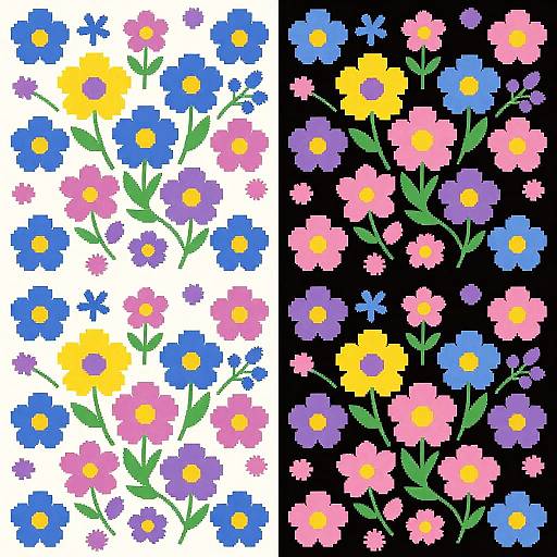 Colorful Floral Quadrant Collage