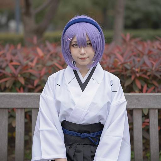 Serene Garden Portrait of Asian Woman