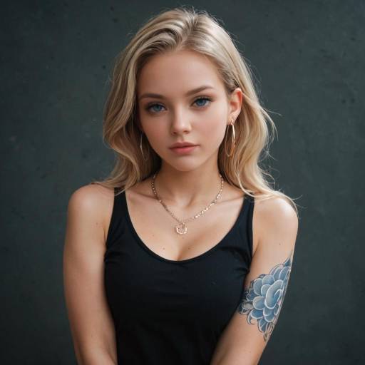 Charming Girl with Celestial Tattoo Charming Girl with Celestial Tattoo