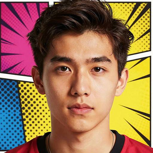 Vibrant Pop Art Close-Up Portrait