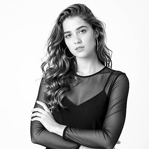 Elegant Black-and-White Portrait of a Woman