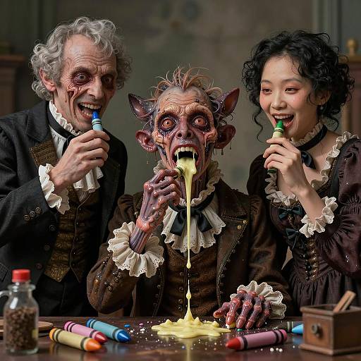 Victorian Chimera Eating Melting Crayons