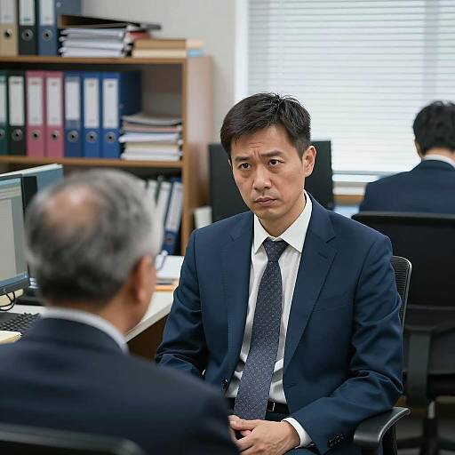 Focused Professional in Chaotic Office Setting