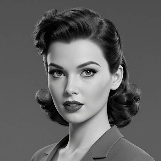 Retro Pin-Up Woman 3D Portrait