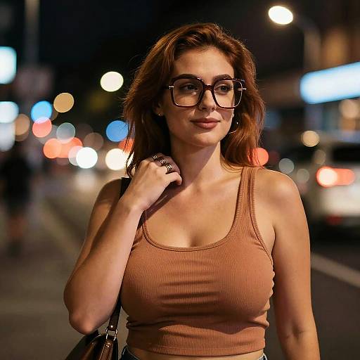 Night Street Portrait with Bokeh