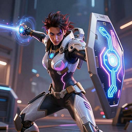 Zarya Charging with Neon Energy Shield