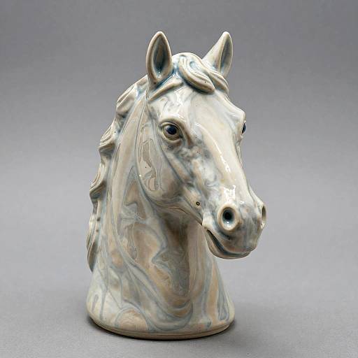 Vivid Ceramic Stallion Portrait