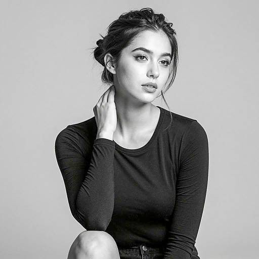 Elegant Black and White Portrait of Woman