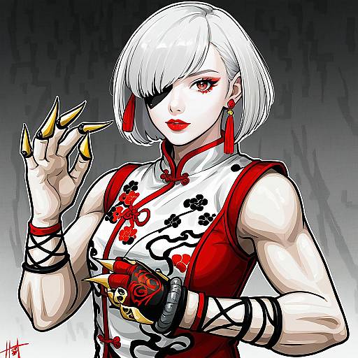 Illustration of A.k.i. (street fighter), street fighter in the style of Chm (macharge)