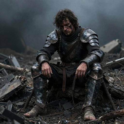 Dark Synth Lone Warrior Portrait