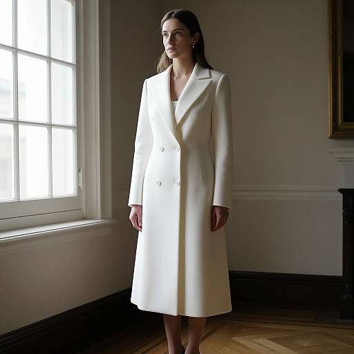 Woman in White Princess Coat
