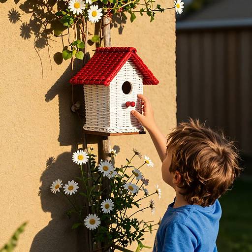 Charming Birdhouse in Sunlit Garden