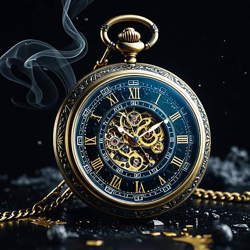 Ornate Brass Mechanical Pocket Watch
