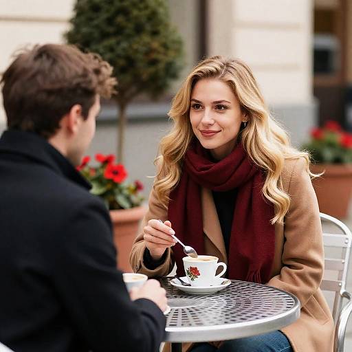 Candid Moment at Outdoor Café