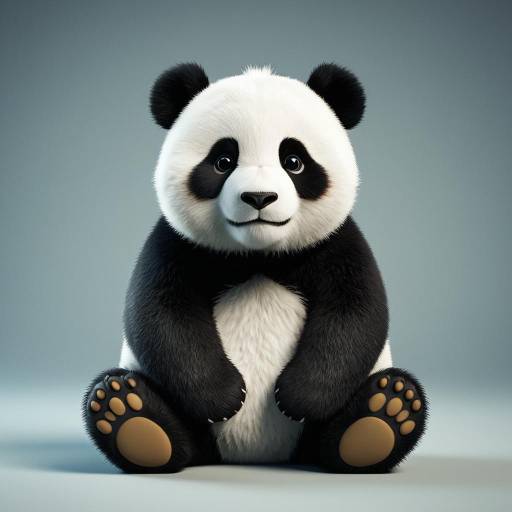 Cute Chubby Panda Cub in Pixar Style Cute Chubby Panda Cub in Pixar Style