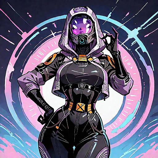 Tali'Zorah Inspired Quarian Pinup Spacecraft Pose