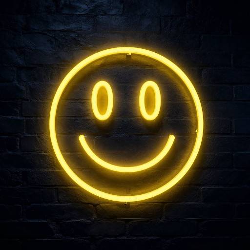 Neon Yellow Smiley Face Street Art