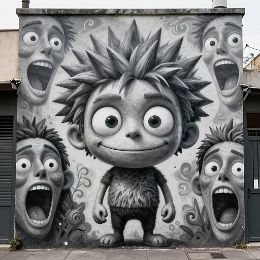 Whimsical Anthropomorphic Street Art Mural