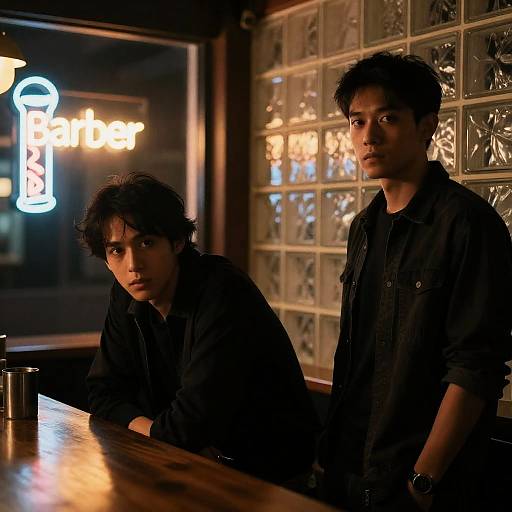 Mysterious Encounter in a Dim Bar