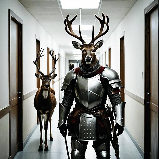 Armored Man with Deer's Head