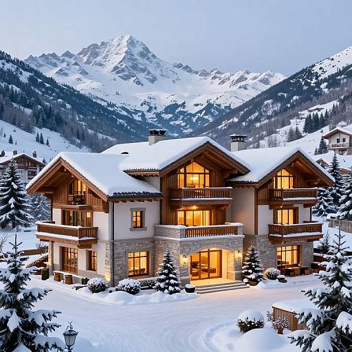 3D Alpine Winter Luxury Scene