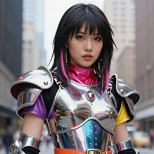 Asian Female Armor Close-Up 1980s Style