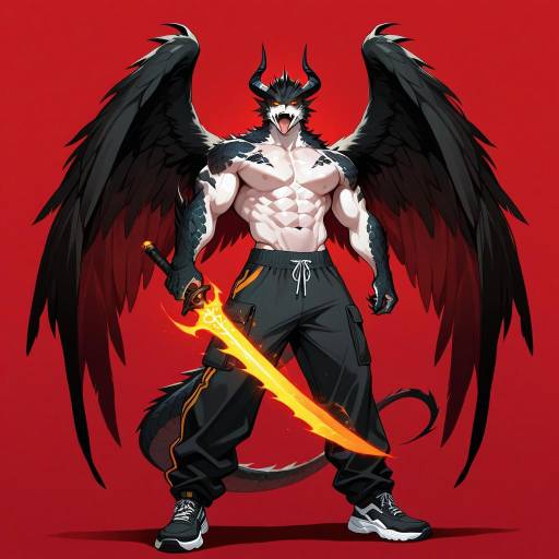 Muscular Shredded Chimera Warrior Pose Muscular Shredded Chimera Warrior Pose