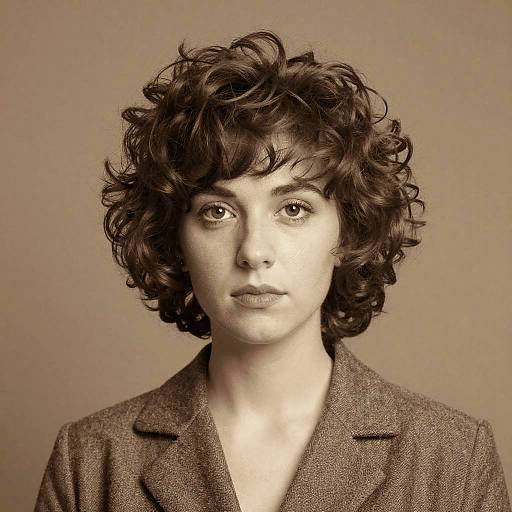 Vintage Sepia Portrait with Frizzy Hair