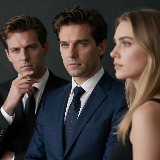 Dramatic Portrait of Three Individuals