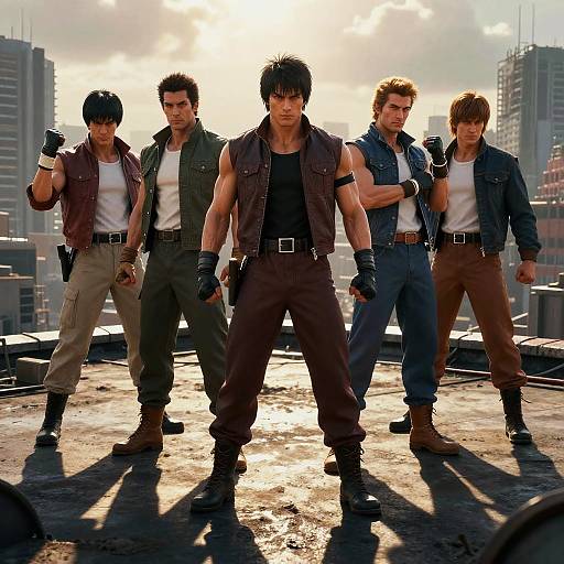 Final Fight Heroes on Dystopian Rooftop