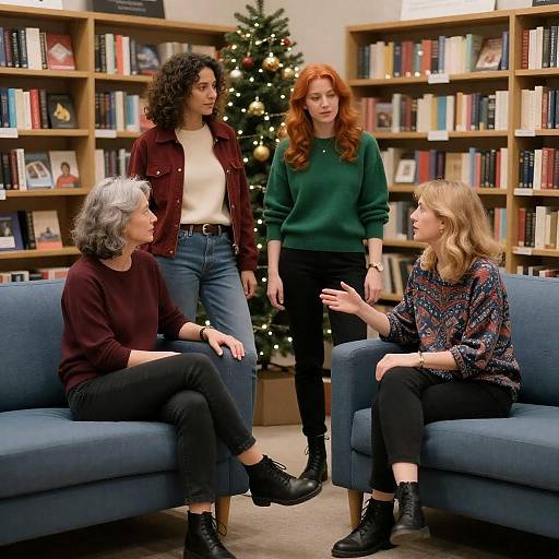 Casual Moments in a Cozy Bookstore