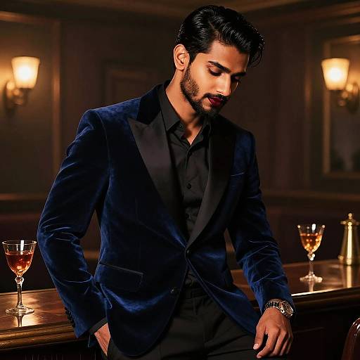 1920s Speakeasy Portrait of South Asian Man