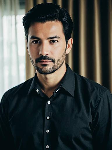 Stylish Male in Black Party Shirt