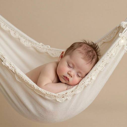 Serene Baby Portrait in Lace Hammock
