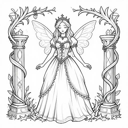 Hard Gothic Fairy Coloring Pages