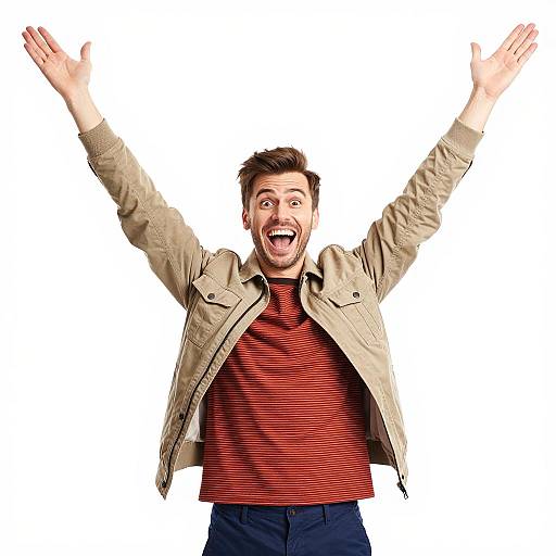 Joyful Man in Casual Attire