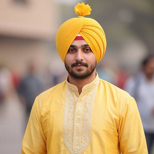 Realistic Groom in Sherwani Haldi