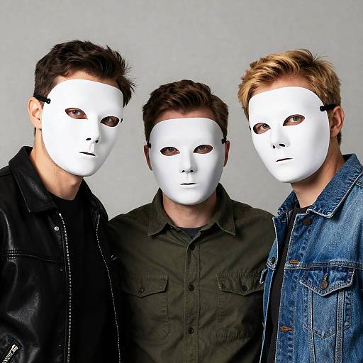 Masked Men in Distinct Jackets