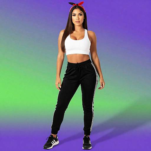 Vibrant Mixed Heritage Athletic Portrait