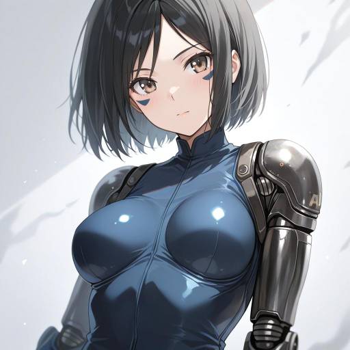 Illustration of Alita, battle angel alita in the style of Saeki sora