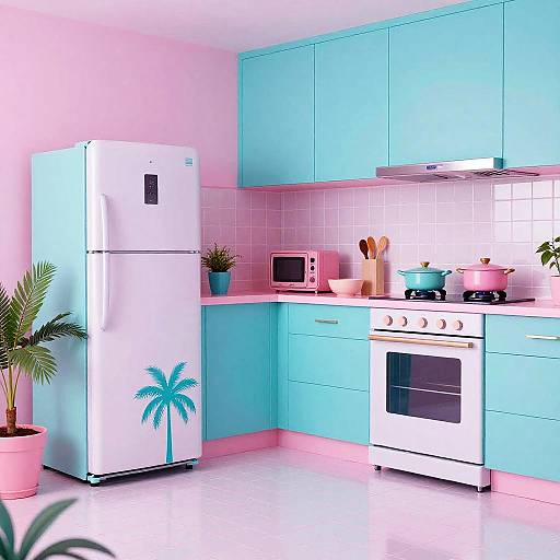 Vaporwave Neon Retro Kitchen