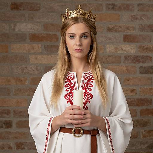 Regal Woman with Candle and Crown