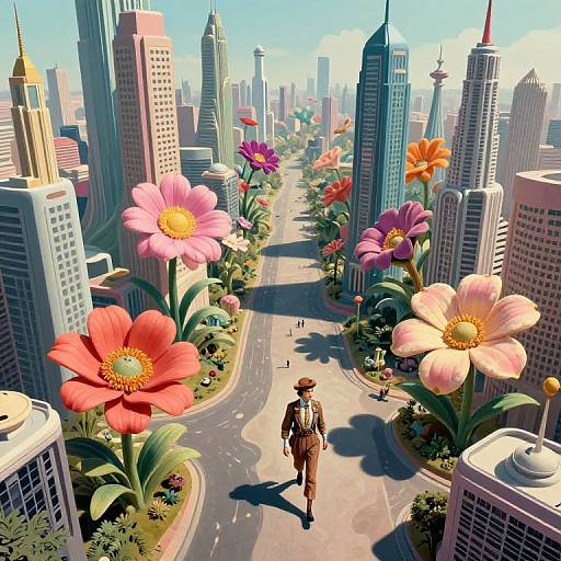 Surreal Futuristic Floral Dreamscape