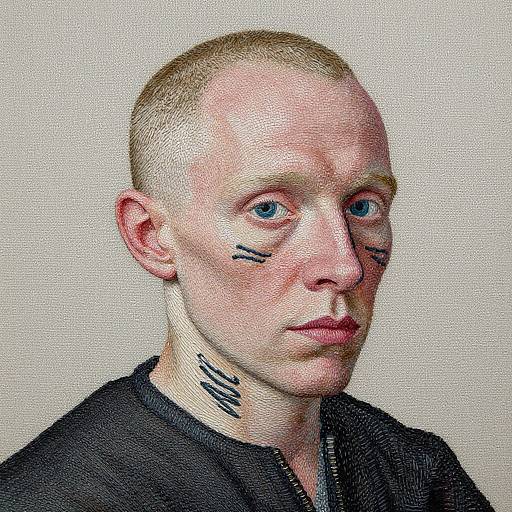 Embroidery Appliqué Albino Portrait